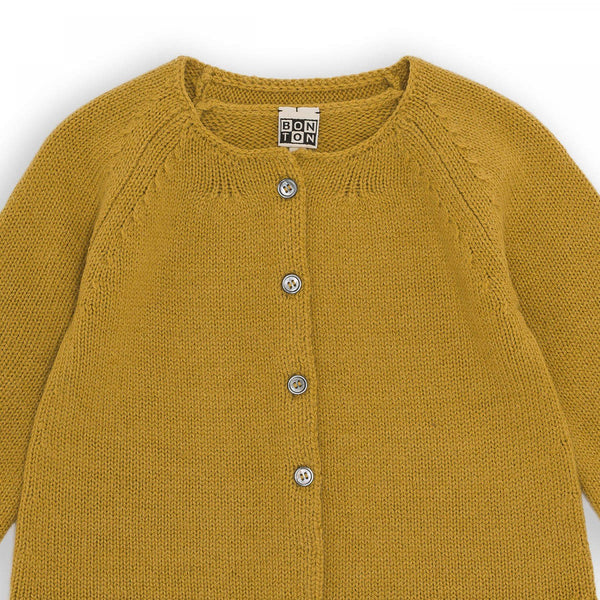 CARDIGAN ALPACA JAUNE WAX