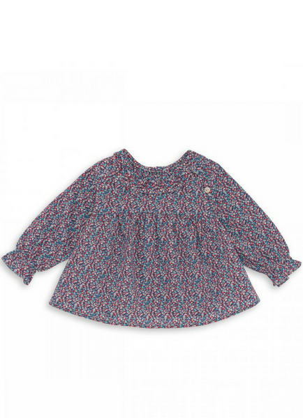 BLUSA LIBERTY FLOR ROJA Y AZUL