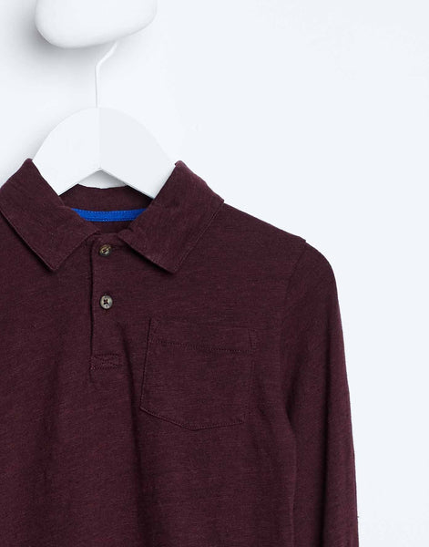 POLO MANGA LARGA RED BEAN