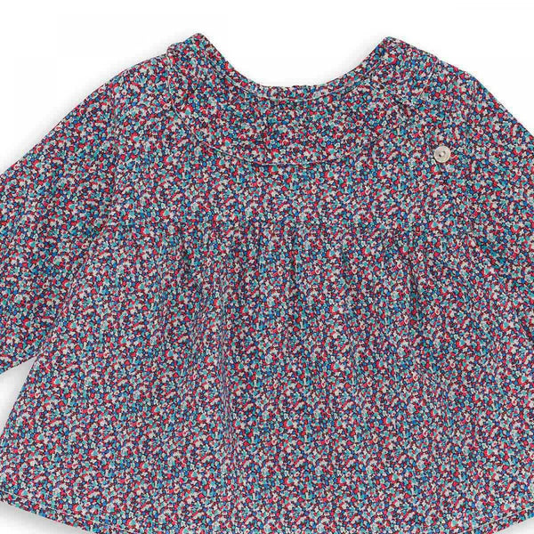 BLUSA LIBERTY FLOR ROJA Y AZUL